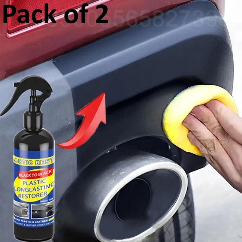 Plastic Long lasting Restorer Spray For Car 100 ml (Pack of 2)