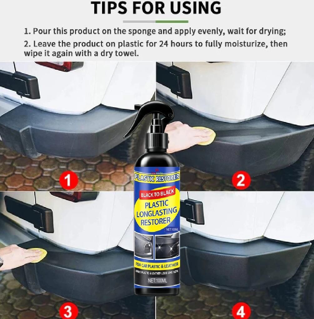 Plastic Long lasting Restorer Spray For Car 100 ml (Pack of 2)
