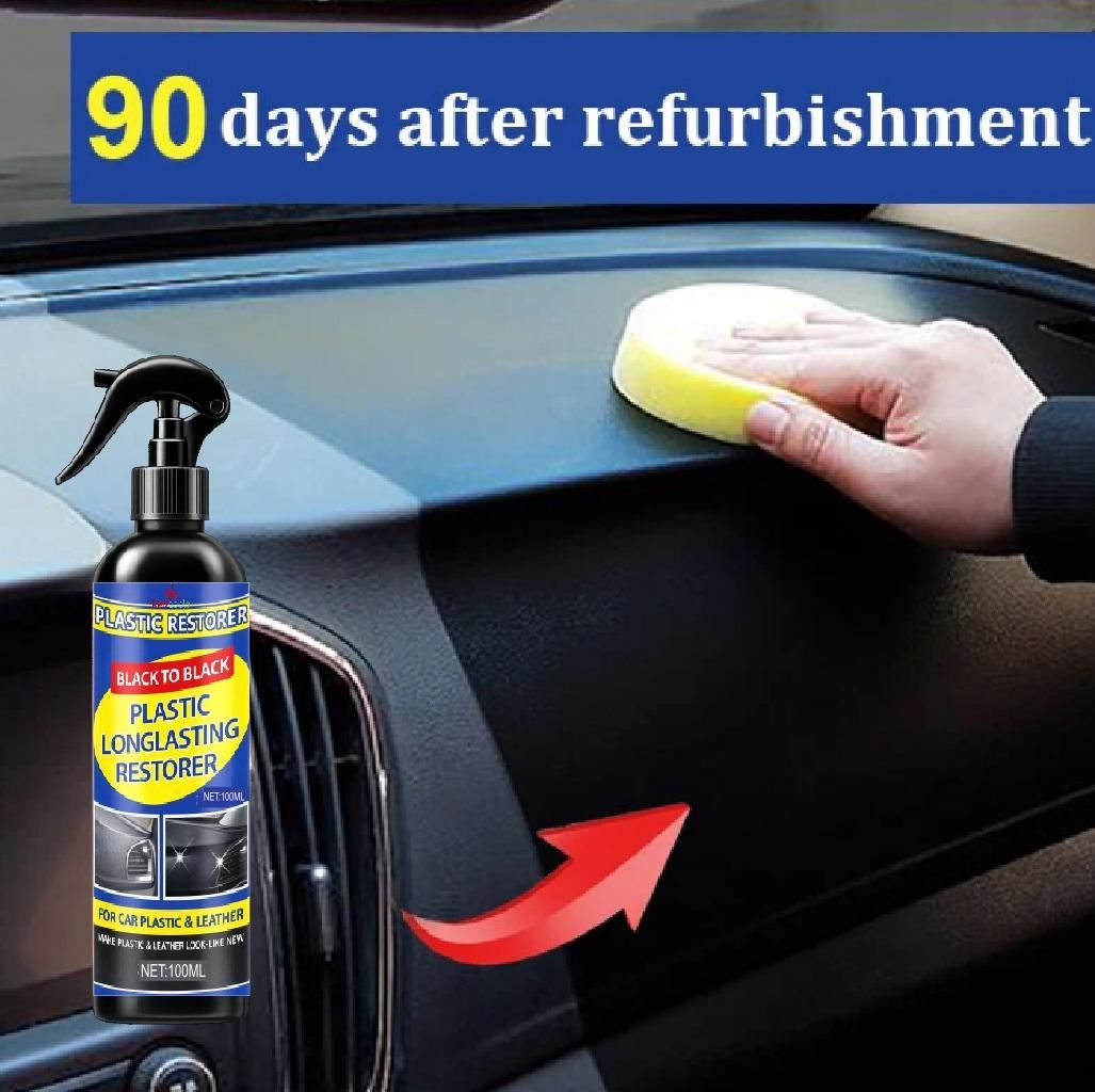 Plastic Long lasting Restorer Spray For Car 100 ml (Pack of 2)