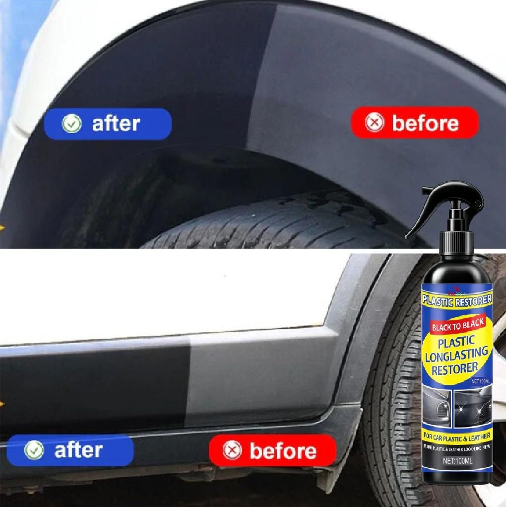 Plastic Long lasting Restorer Spray For Car 100 ml (Pack of 2)